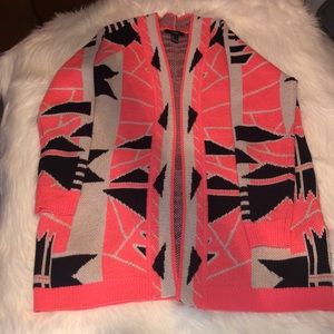 Pink Aztec Patterned Heavyweight Cardigan!